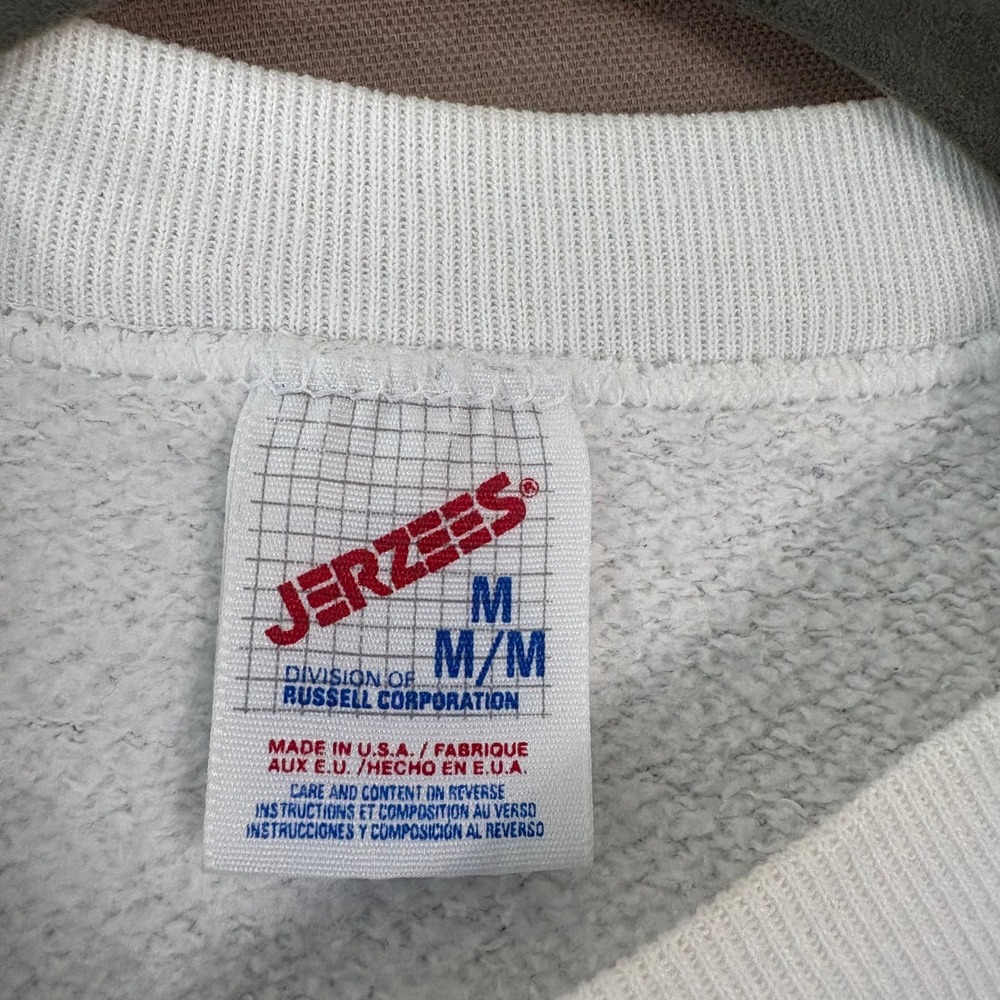 Vintage Jerzees Sweatshirt Mens M White LSU Louisiana State University Pullover - Picture 7 of 10